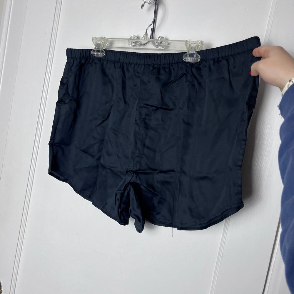 NIB Ettitude Sateen Shortie Pajama Shorts XXL Onyx Black Sleep Lounge